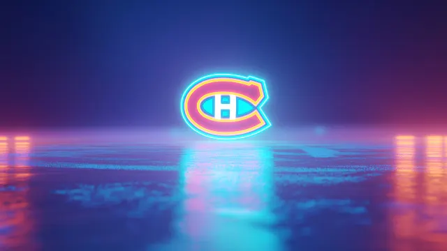 Montreal Canadiens Neon Ice Logo Glow wallpaper on Pixipics