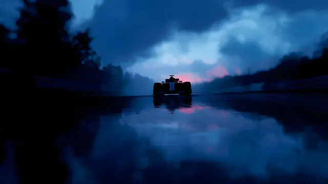 Rainy Formula 1 Track Reflection wallpaper on Pixipics