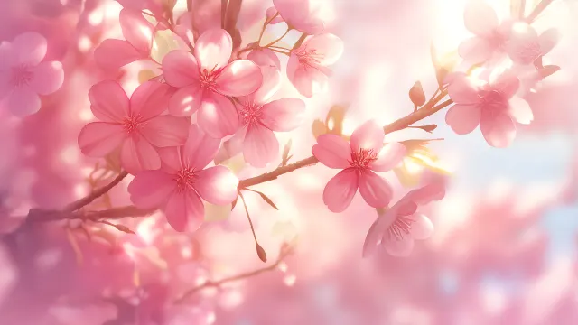 Sakura Bloom Delicate Pink Cherry Blossoms Soft wallpaper on Pixipics