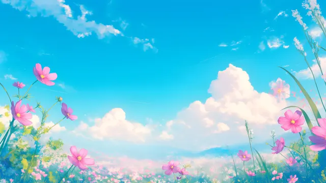 Spring Blue Sky Soft Fluffy wallpaper on Pixipics