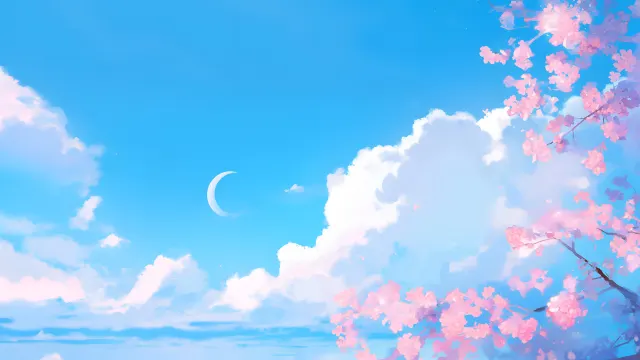 Spring Soft Blue Sky Cherry Blossom wallpaper on Pixipics