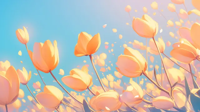 Yellow Tulip Sky wallpaper on Pixipics