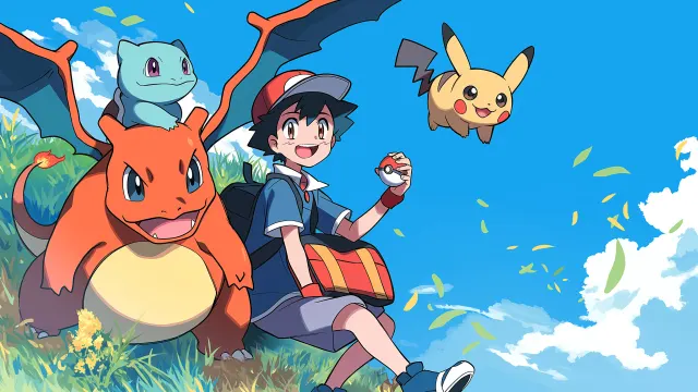 Pokemon Ash Pikachu Charmander Squirtle wallpaper on Pixipics
