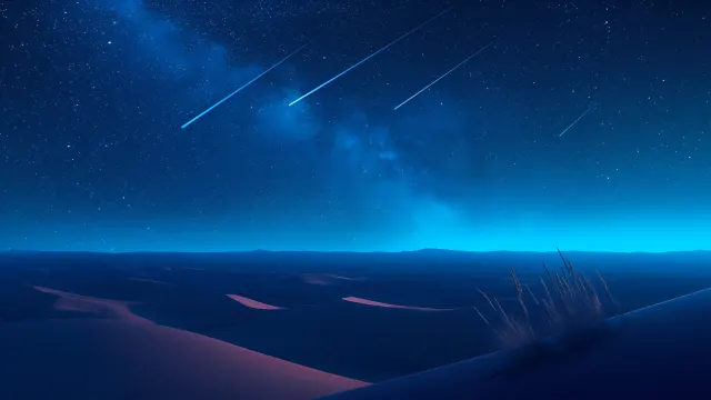 Starry Night Desert Meteorscape wallpaper on Pixipics