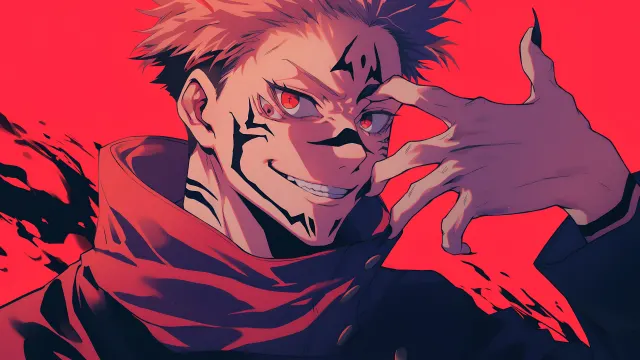 Ryomen Sukuna Jujutsu Kaisen Red wallpaper on Pixipics