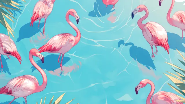 Flamingo Tropical Water Pool wallpaper on Pixipics