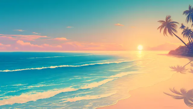 Tropical Beach Paradise View wallpaper on Pixipics