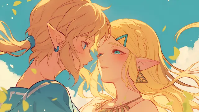 Link And Zelda Sky Romance wallpaper on Pixipics