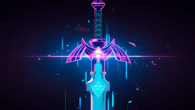 The Legend Of Zelda Master Sword Neon Edge wallpaper on Pixipics