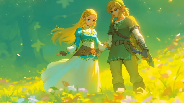 Zelda And Link Holding Hands wallpaper on Pixipics