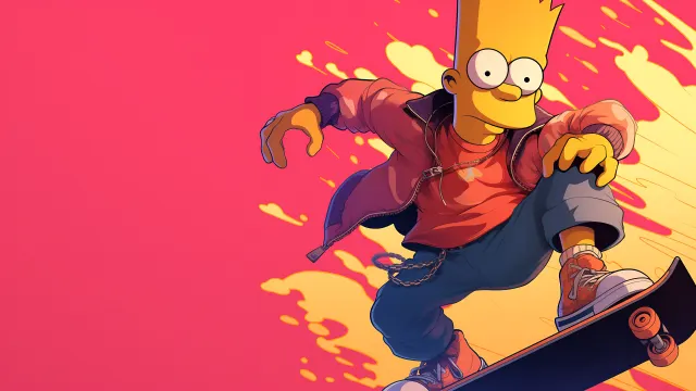 Bart Simpson Skateboard Hype Art wallpaper on Pixipics