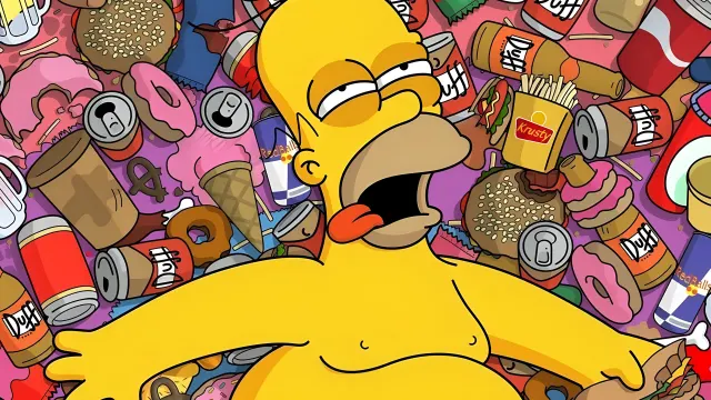 Homer Simpson Lying In Food wallpaper on Pixipics