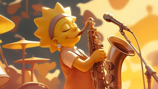 Lisa Simpson Jazz Saxophone wallpaper on Pixipics