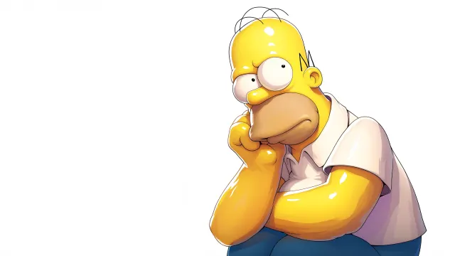 The Simpsons Homer Thinking Pose wallpaper on Pixipics