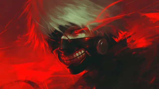 Kaneki Ken Ghoul Mask Red Glow wallpaper on Pixipics