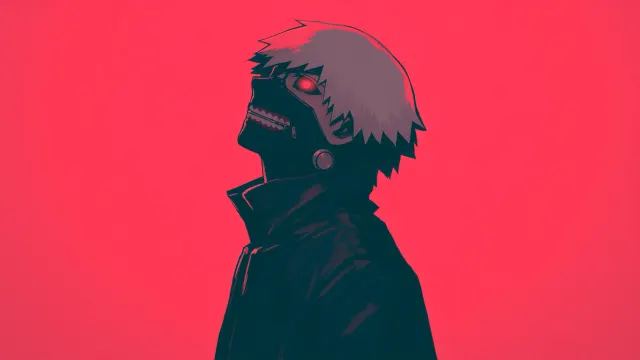 Ken Kaneki Ghoul Mask With Glowing Kakugan Eye Gif wallpaper on Pixipics
