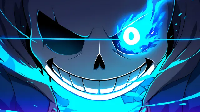 Genocide Route Sans Blue Flame wallpaper on Pixipics