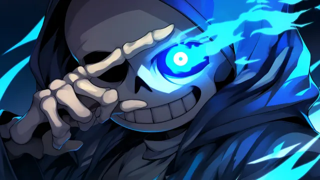 Undertale Sans Face With Glowing Eye wallpaper on Pixipics