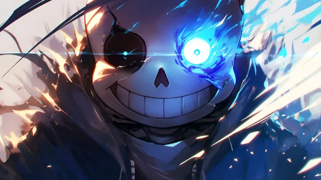 Undertale Sans Glowing Eye Power wallpaper on Pixipics