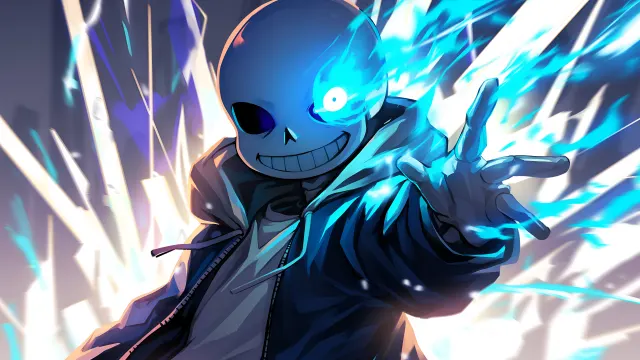 Undertale Sans Using Blue Magic Desktop Wallpaper Undertale wallpaper on Pixipics