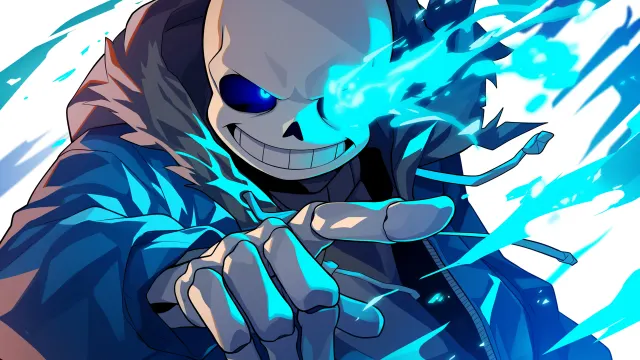 Undertale Sans With Blue Eye wallpaper on Pixipics