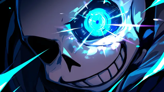 Undertale Sans With Blue Light wallpaper on Pixipics
