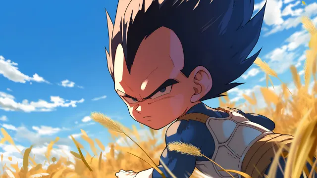 Chibi Vegeta Angry Wheat Field wallpaper on Pixipics