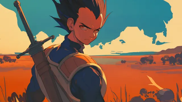 Vegeta Warrior Pose Art Style wallpaper on Pixipics