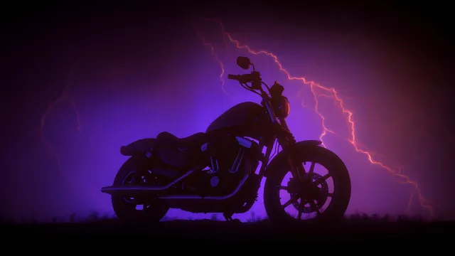 Harley Davidson Bike Purple Lightning wallpaper on Pixipics