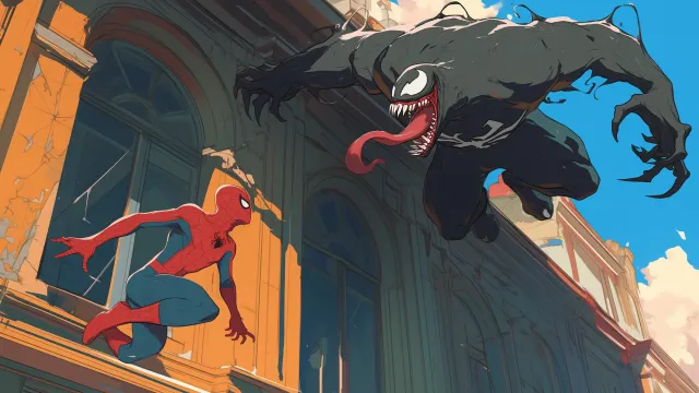 Epic Battle Spider Man Venom wallpaper on Pixipics
