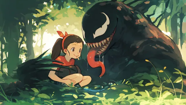 Ghibli Studio Venom Friendly Beast wallpaper on Pixipics