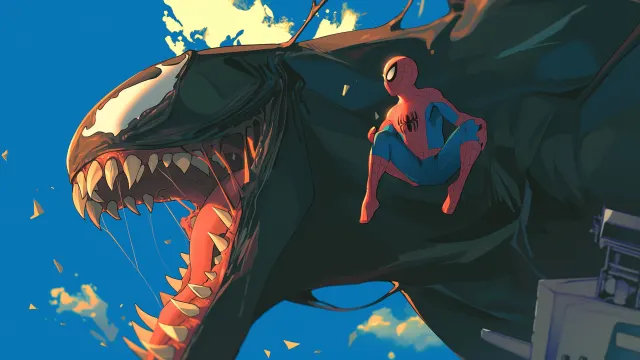 Spider Man Taming Venom wallpaper on Pixipics