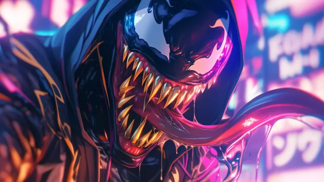 Venom With Sharp Teeth And Tongue wallpaper on Pixipics
