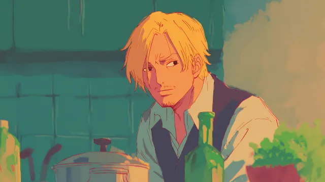 One Piece Sanji In A Thoughtful State wallpaper on Pixipics