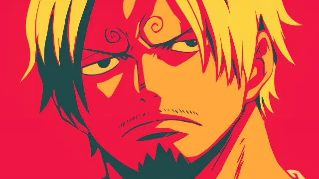 One Piece Sanji Serious Gaze Pop Art Minimalism wallpaper on Pixipics