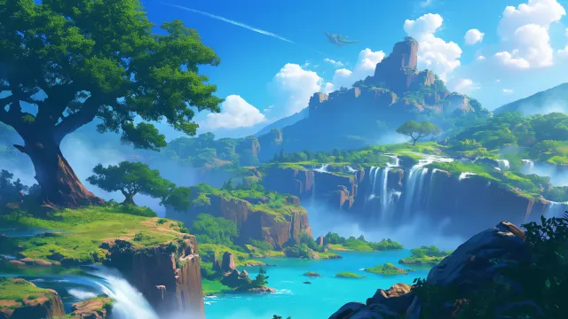 Natural Waterfall Landscape wallpaper on Pixipics