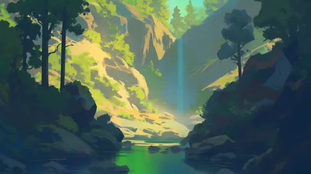 Nature Scenery Cartoon wallpaper on Pixipics