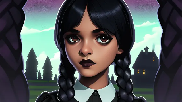 Wednesday Addams Nevermore Grim Stare wallpaper on Pixipics