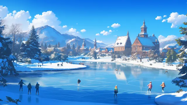 Christmas Market By The River wallpaper on Pixipics