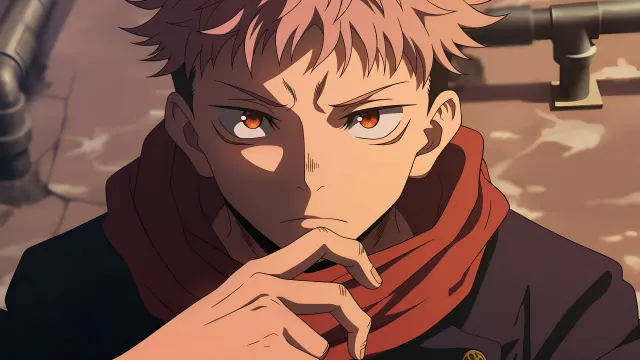 Jujutsu Kaisen Itadori Intense Gaze wallpaper on Pixipics