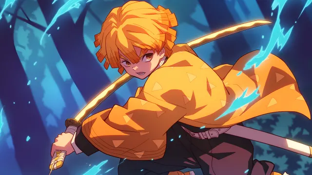 Zenitsu Lightning Strike wallpaper on Pixipics