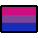[bisexual flag]