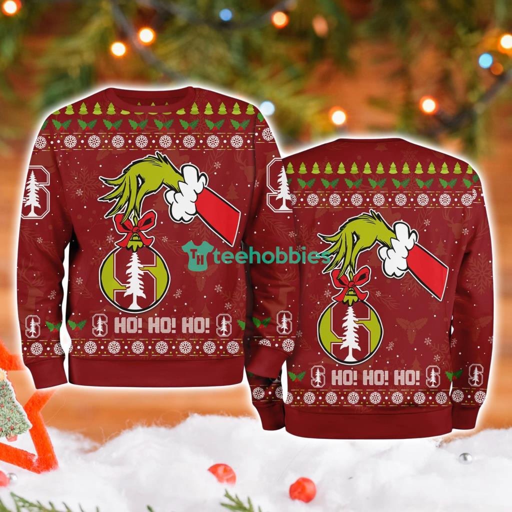Stanford Cardinal Ncaa Grinch Hand Ugly Christmas Sweater 3D image Stanford Cardinal NCAA Grinch Hand Ugly Christmas Sweater 3D