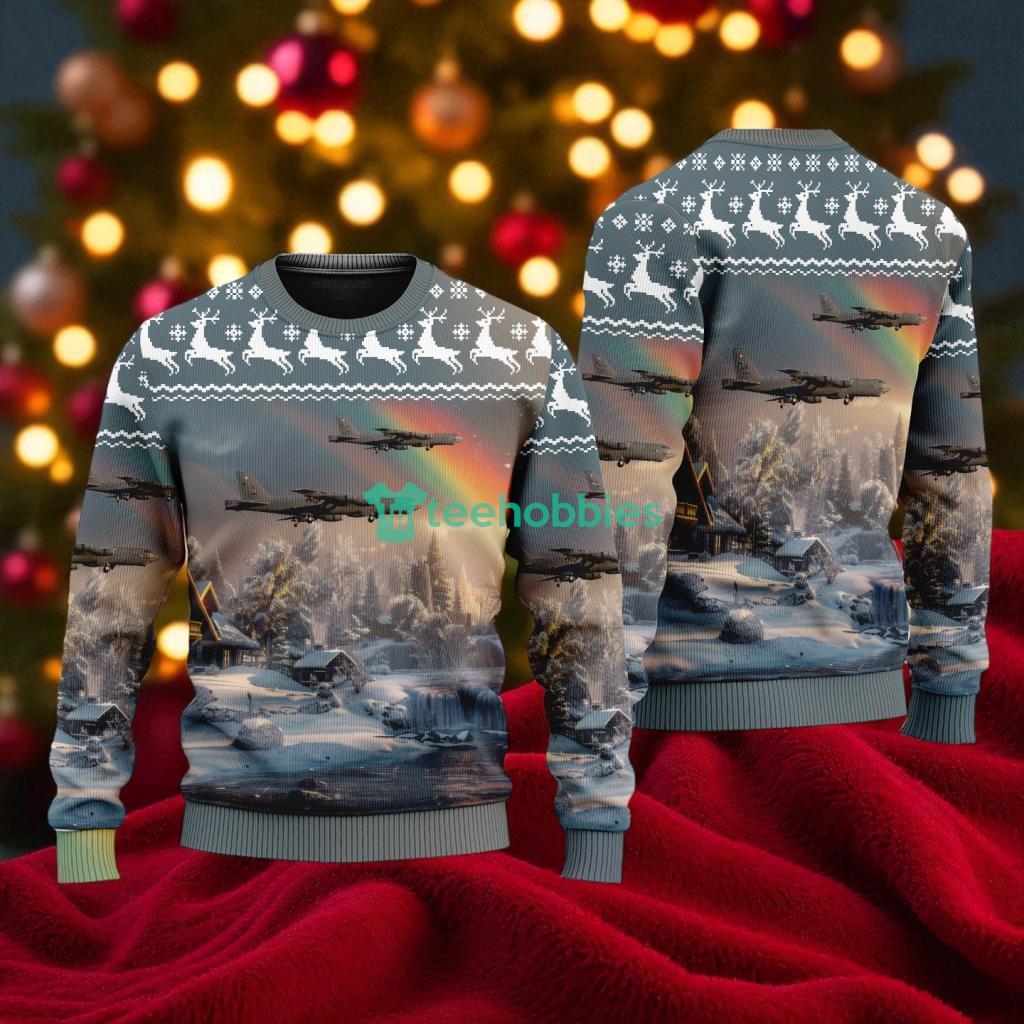 Us Air Force 2nd Bomb Wing Boeing B 52h American Airlines Christmas House Under The Rainbow Ugly Sweater For You image Us Air Force 2nd Bomb Wing Boeing B-52h American Airlines Christmas House Under The Rainbow Ugly Sweater For You