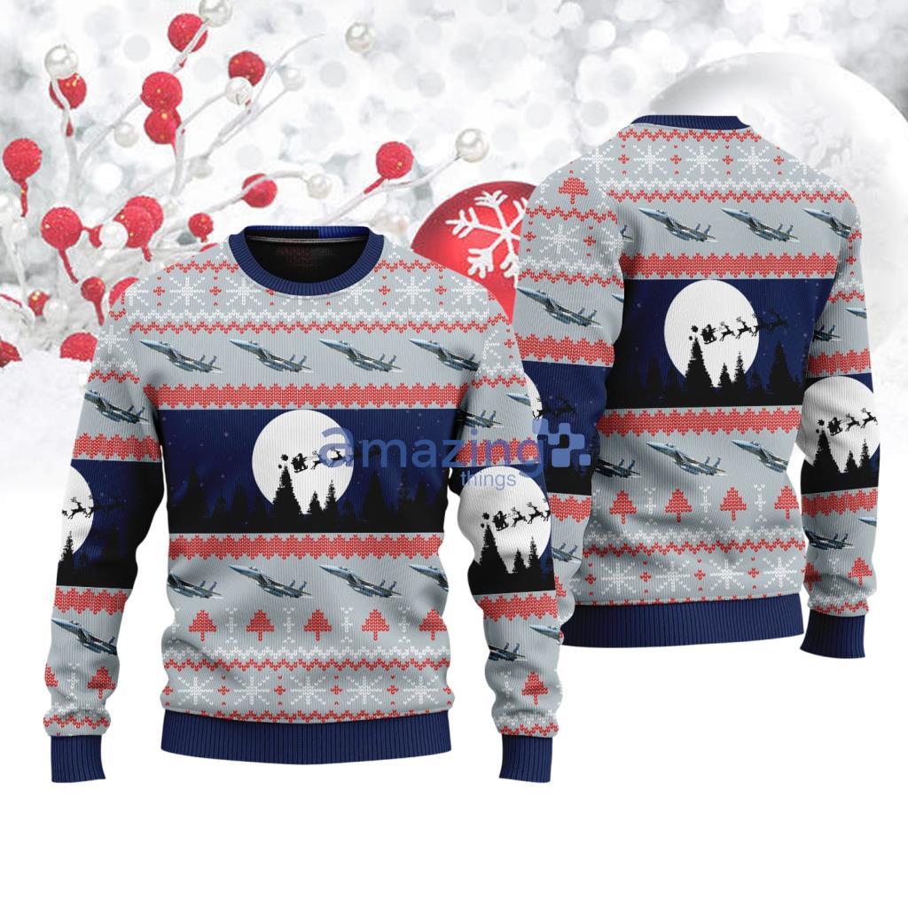 Air superiority fighter Christmas AOP Sweater Christmas Holiday Gift image Air Superiority Fighter Christmas AOP Sweater