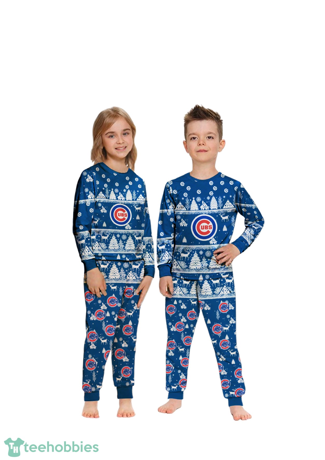 Chicago Cubs MLB Christmas Pattern Family Matching Pajamas Sets Best Gift For Christmas image Chicago Cubs MLB Christmas Pattern Family Matching Pajamas Sets Best Gift For Christmas