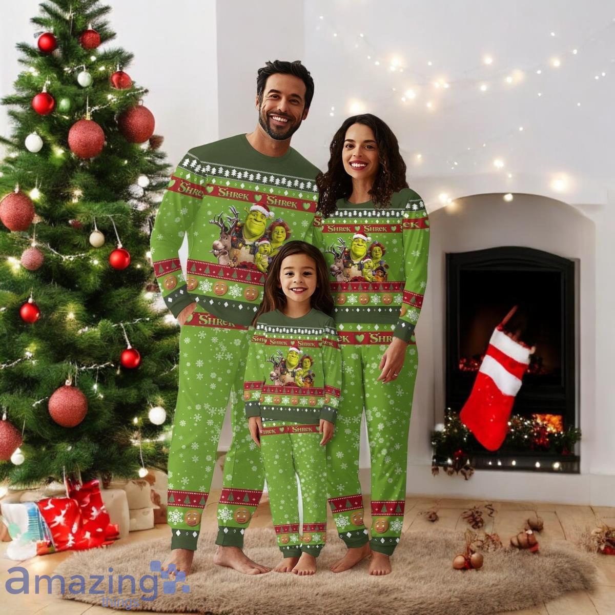 Christmas Shrek Family Pajamas For Family Christmas Gift Set Funny Shrek Holiday Pajamas For Family Christmas Gift image Christmas Shrek Family Pajamas