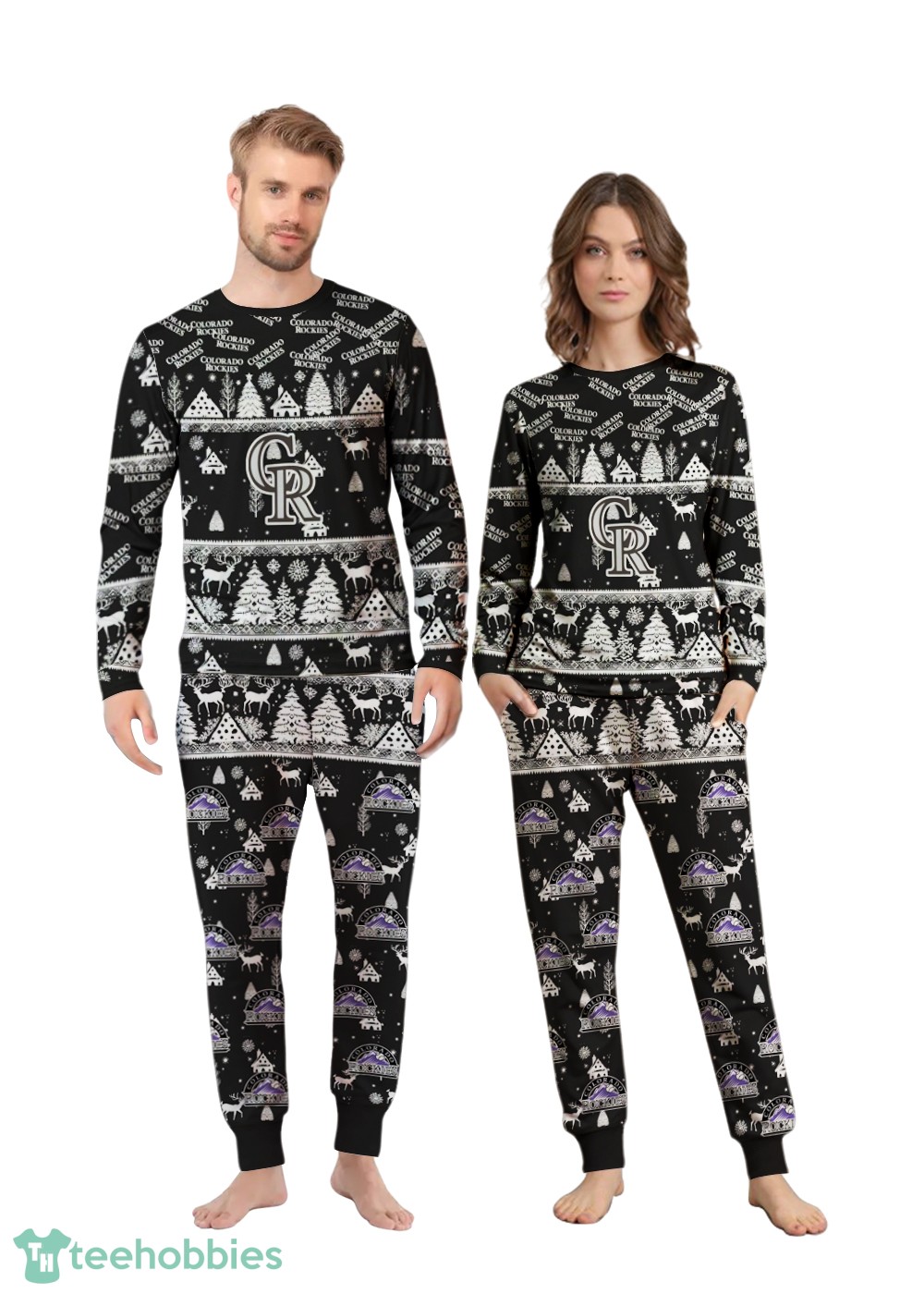 Colorado Rockies MLB Christmas Pattern Family Matching Pajamas Sets Best Gift For Christmas image Colorado Rockies MLB Christmas Pattern Family Matching Pajamas Sets