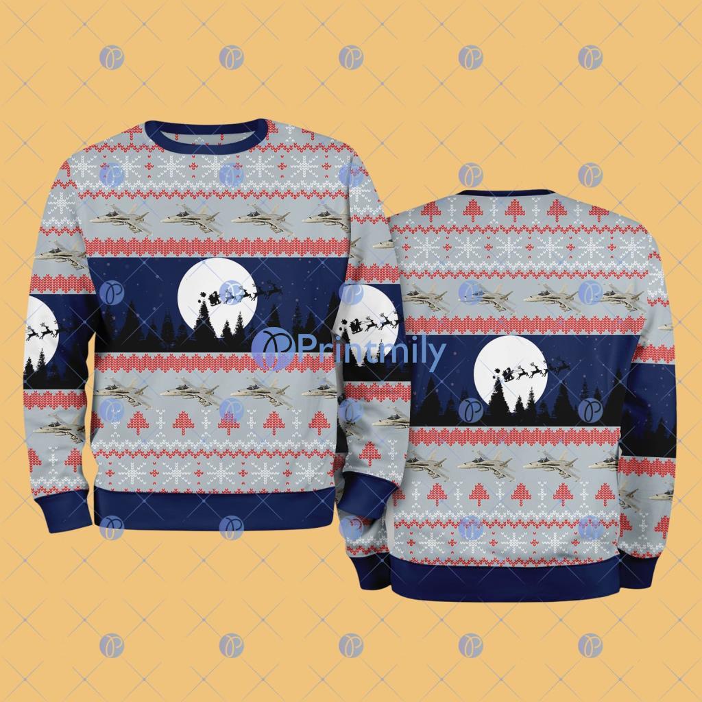 FA-18 Hornet Christmas AOP Sweater Gift For Fans 3 FA-18 Hornet Christmas AOP Sweater Gift For Fans