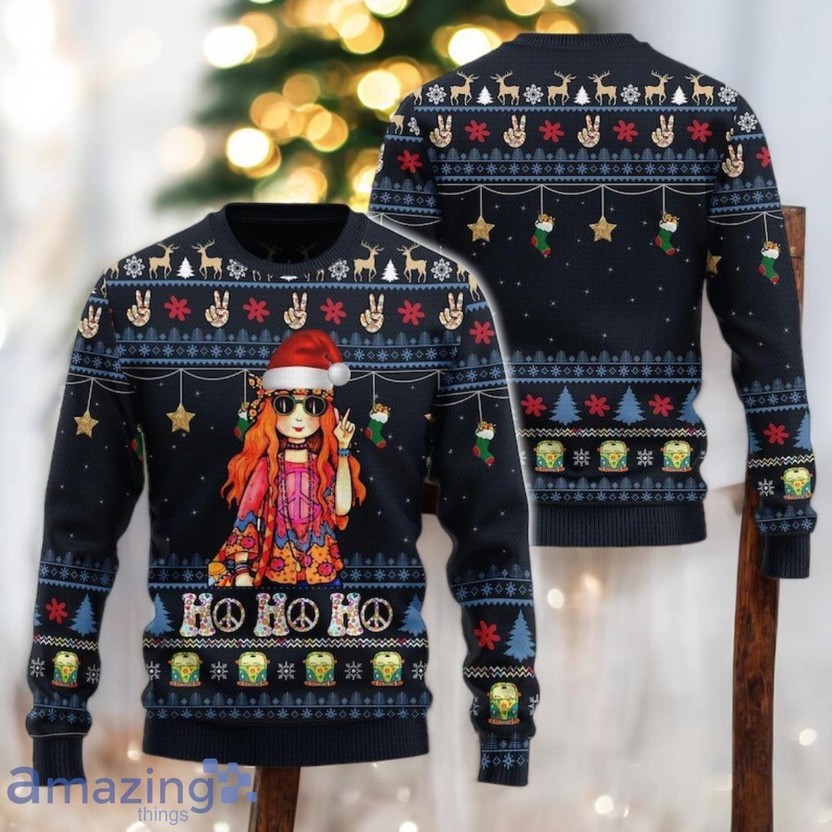 Hippie Girl Ugly Christmas Sweater